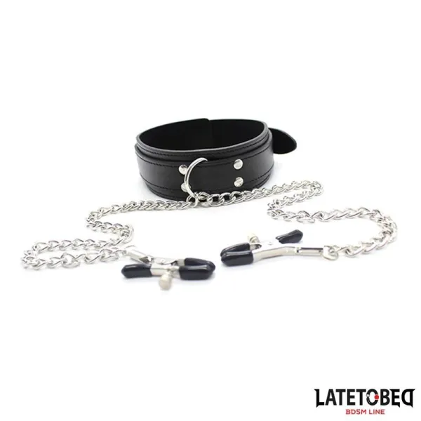 Halsband mit Nippelklemmen von Latetobed BDSM Line | Fesselliebe.de