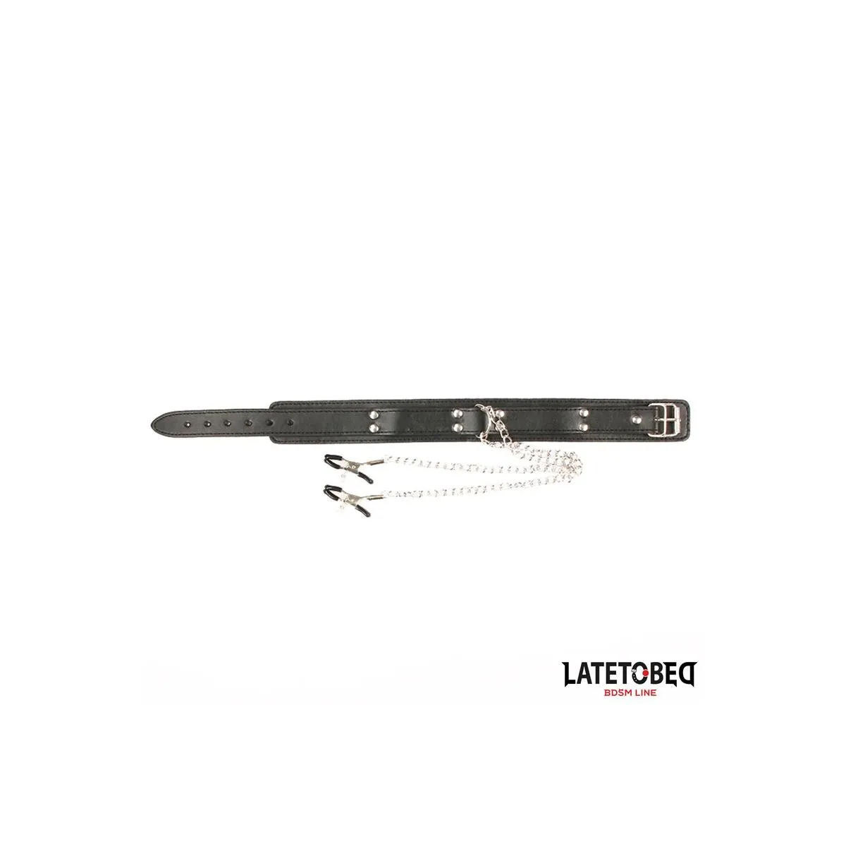 Halsband mit Nippelklemmen von Latetobed BDSM Line | Fesselliebe.de