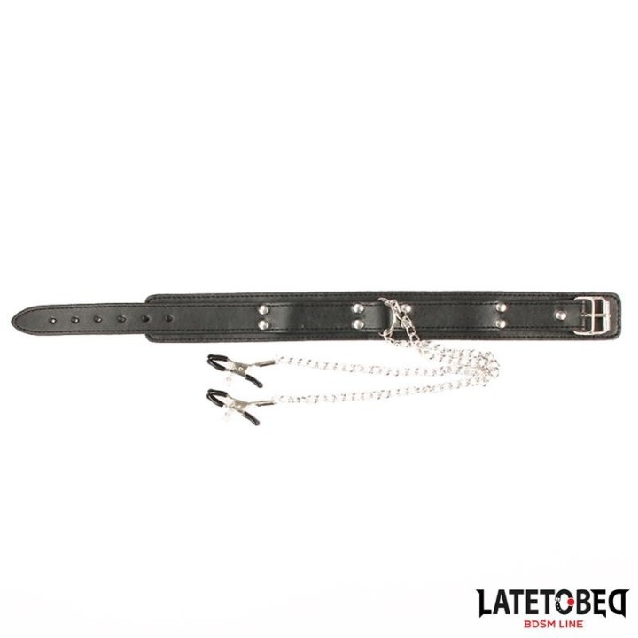 Halsband mit Nippelklemmen von Latetobed BDSM Line | Fesselliebe.de
