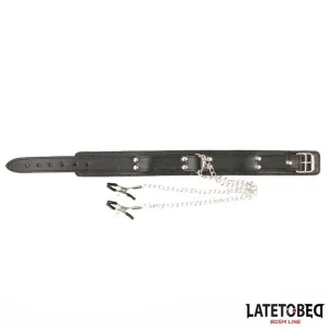 Halsband mit Nippelklemmen von Latetobed BDSM Line