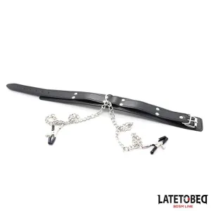 Halsband mit Nippelklemmen von Latetobed BDSM Line