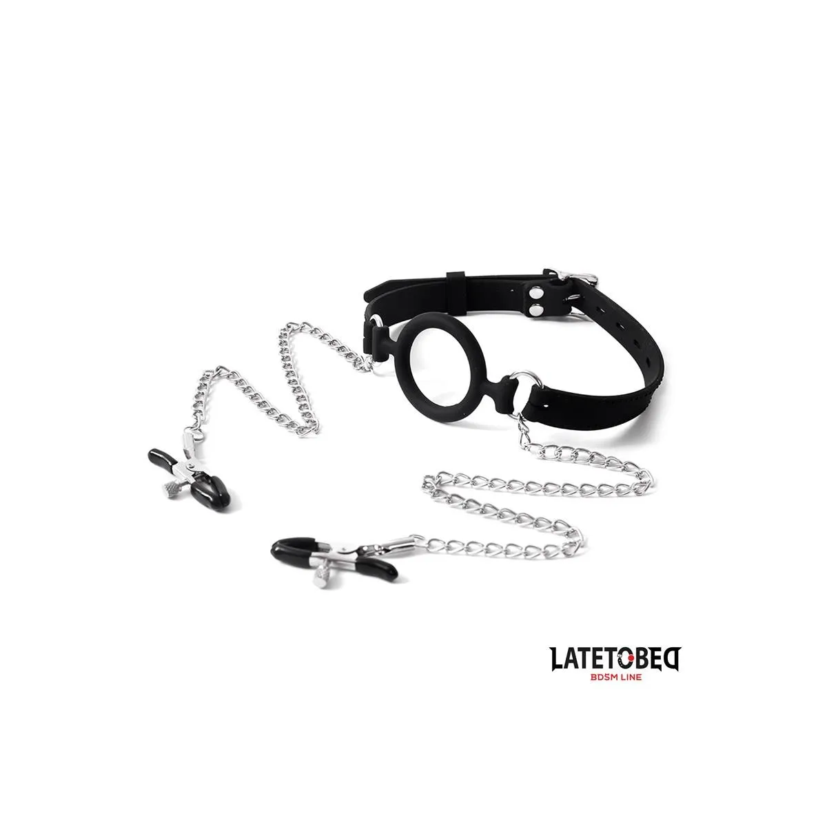 Mundknebel mit Nippelklemmen von Latetobed BDSM Line | Fesselliebe.de