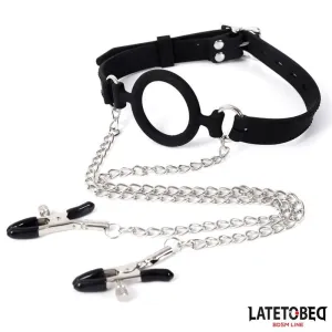 Mundknebel mit Nippelklemmen von Latetobed BDSM Line