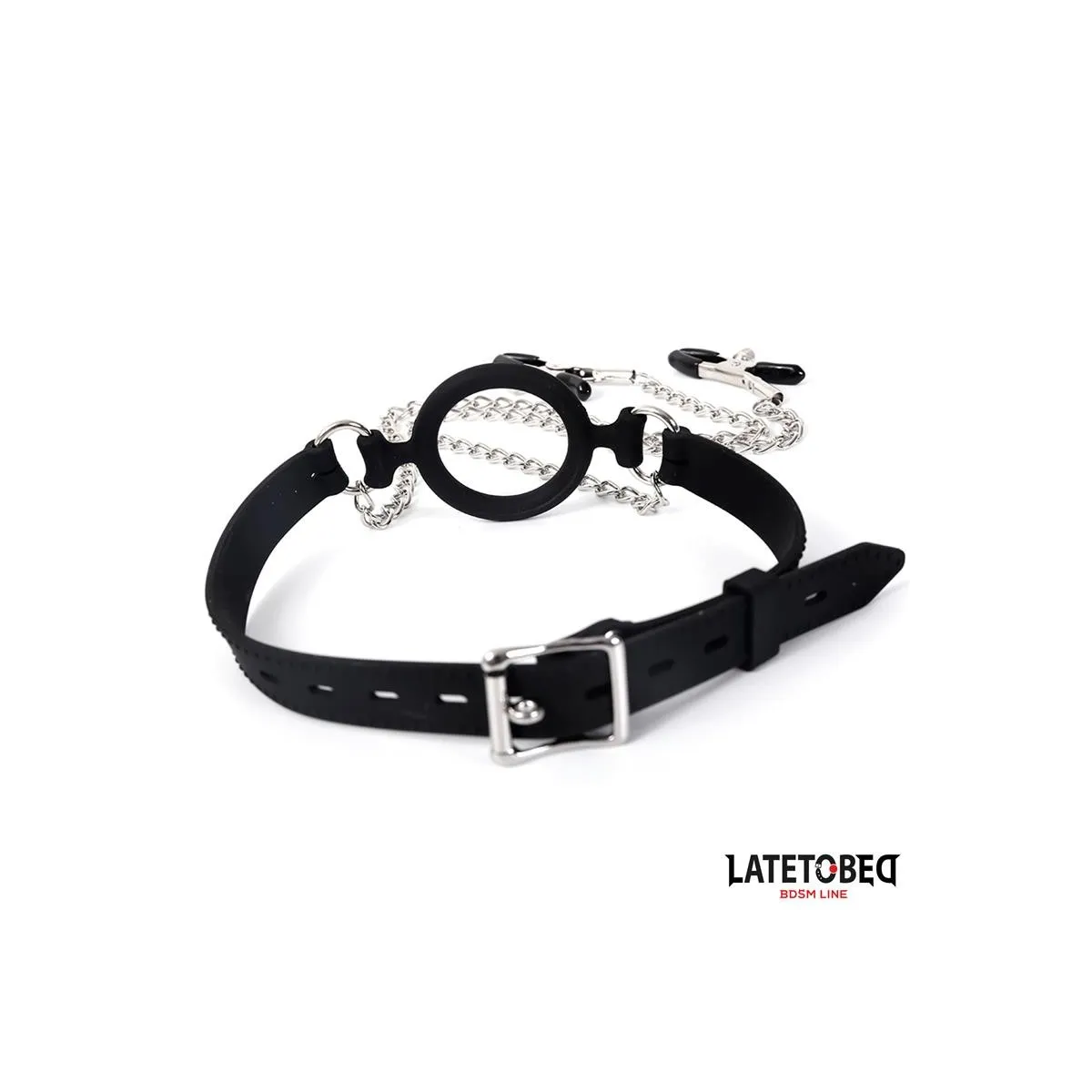 Mundknebel mit Nippelklemmen von Latetobed BDSM Line | Fesselliebe.de