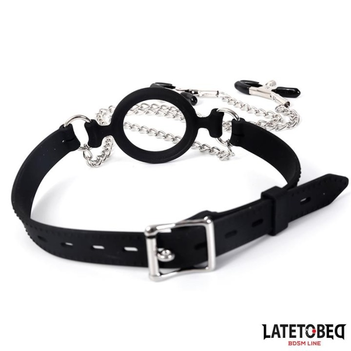 Mundknebel mit Nippelklemmen von Latetobed BDSM Line | Fesselliebe.de