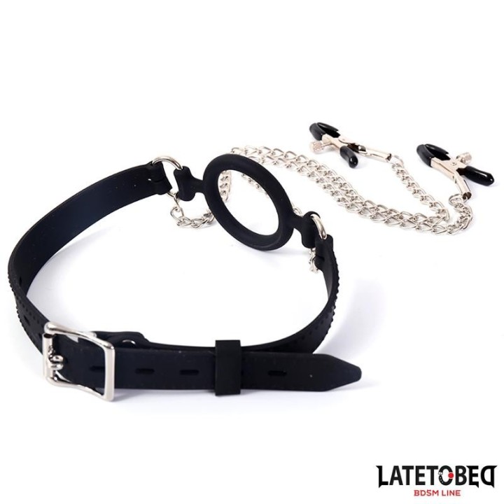 Mundknebel mit Nippelklemmen von Latetobed BDSM Line | Fesselliebe.de