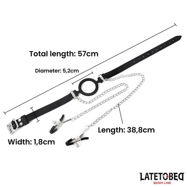 Mundknebel mit Nippelklemmen von Latetobed BDSM Line | Fesselliebe.de