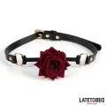 Goldfarbene Metall-Rosenknebelkugel von Latetobed BDSM Line