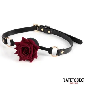 Goldfarbene Metall-Rosenknebelkugel von Latetobed BDSM Line