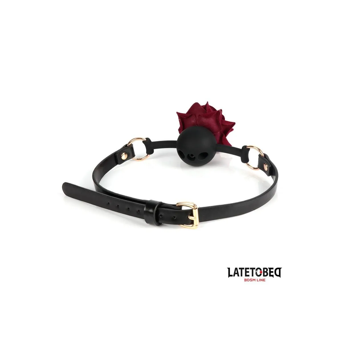 Goldfarbene Metall-Rosenknebelkugel von Latetobed BDSM Line | Fesselliebe.de