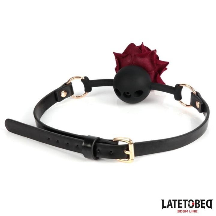 Goldfarbene Metall-Rosenknebelkugel von Latetobed BDSM Line | Fesselliebe.de