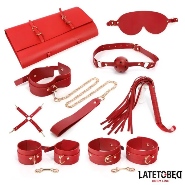 7-Teiliges Bondage-Set mit Tragetasche Rot von Latetobed BDSM Line | Fesselliebe.de