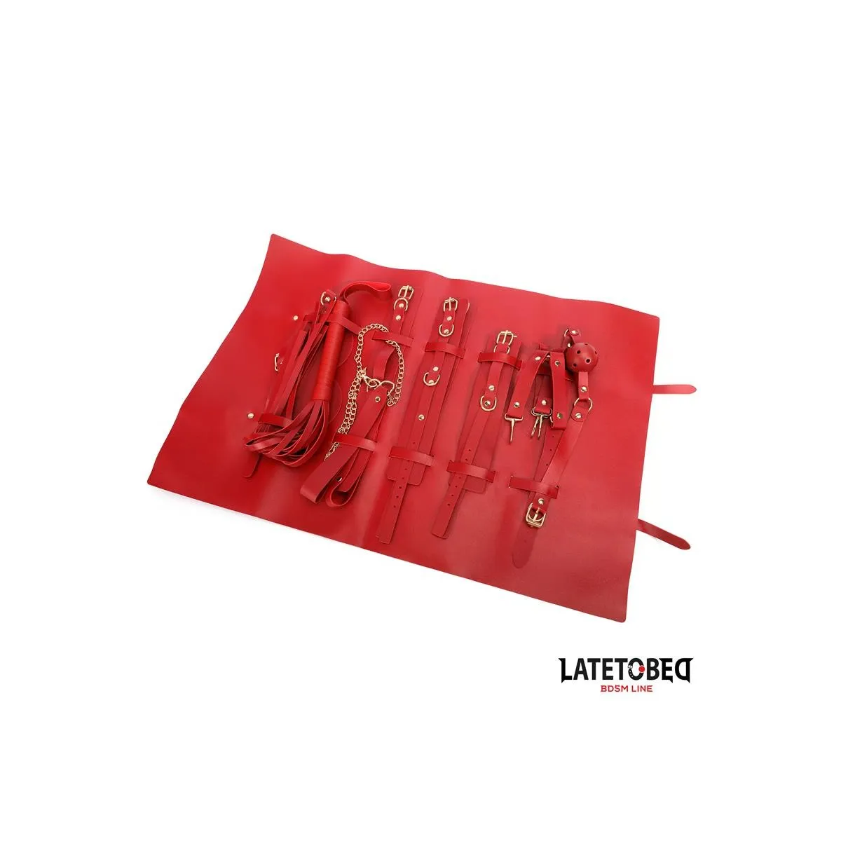 7-Teiliges Bondage-Set mit Tragetasche Rot von Latetobed BDSM Line | Fesselliebe.de