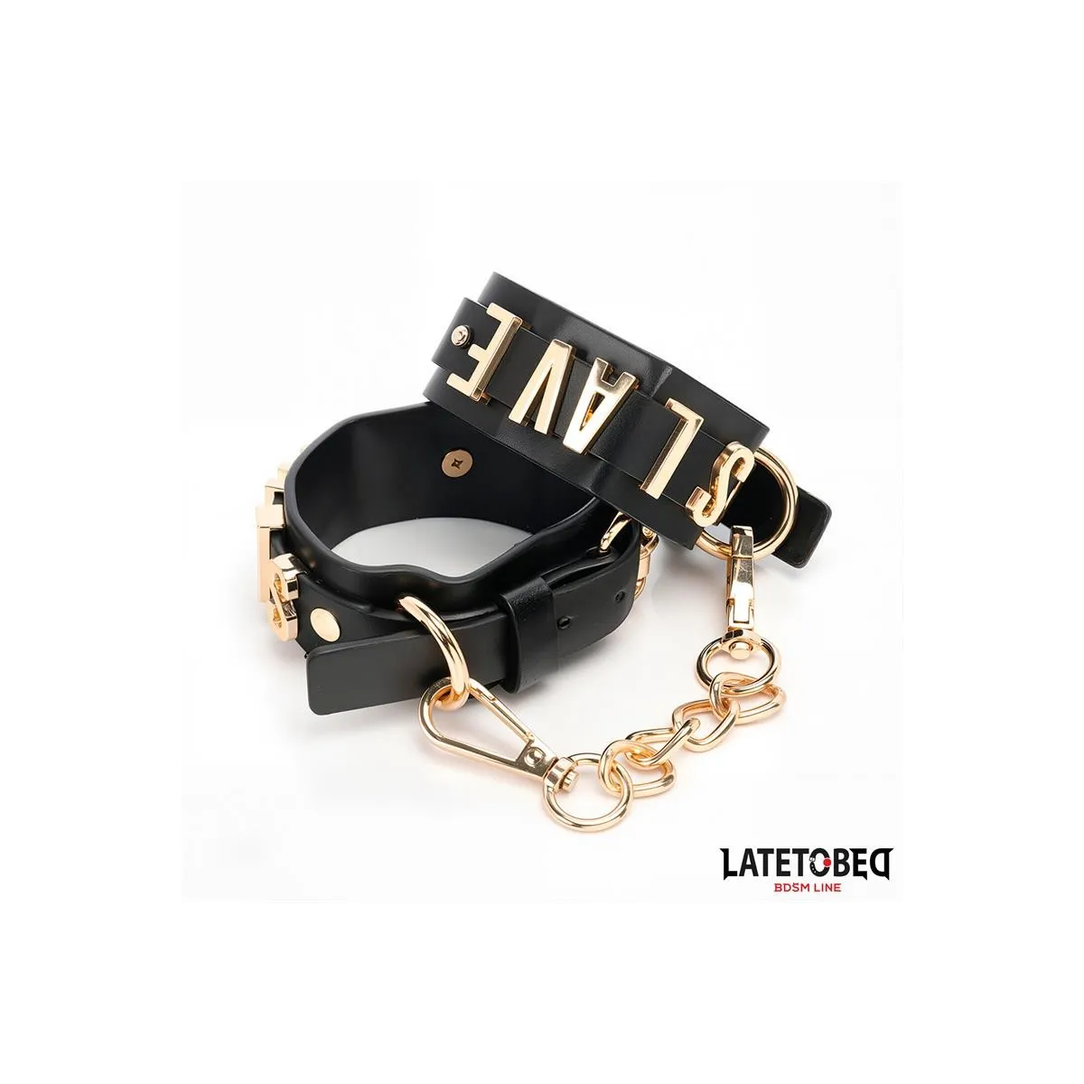 Slave-Fussfesseln mit Goldener Kette von Latetobed BDSM Line | Fesselliebe.de