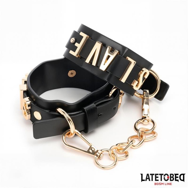 Slave-Fussfesseln mit Goldener Kette von Latetobed BDSM Line | Fesselliebe.de