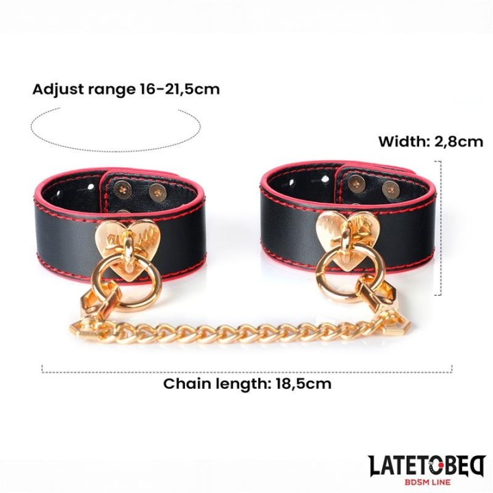 Handfesseln mit Goldener Kette von Latetobed BDSM Line | Fesselliebe.de