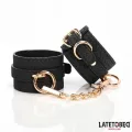 Handfesseln mit Webmuster Goldene Kette von Latetobed BDSM Line