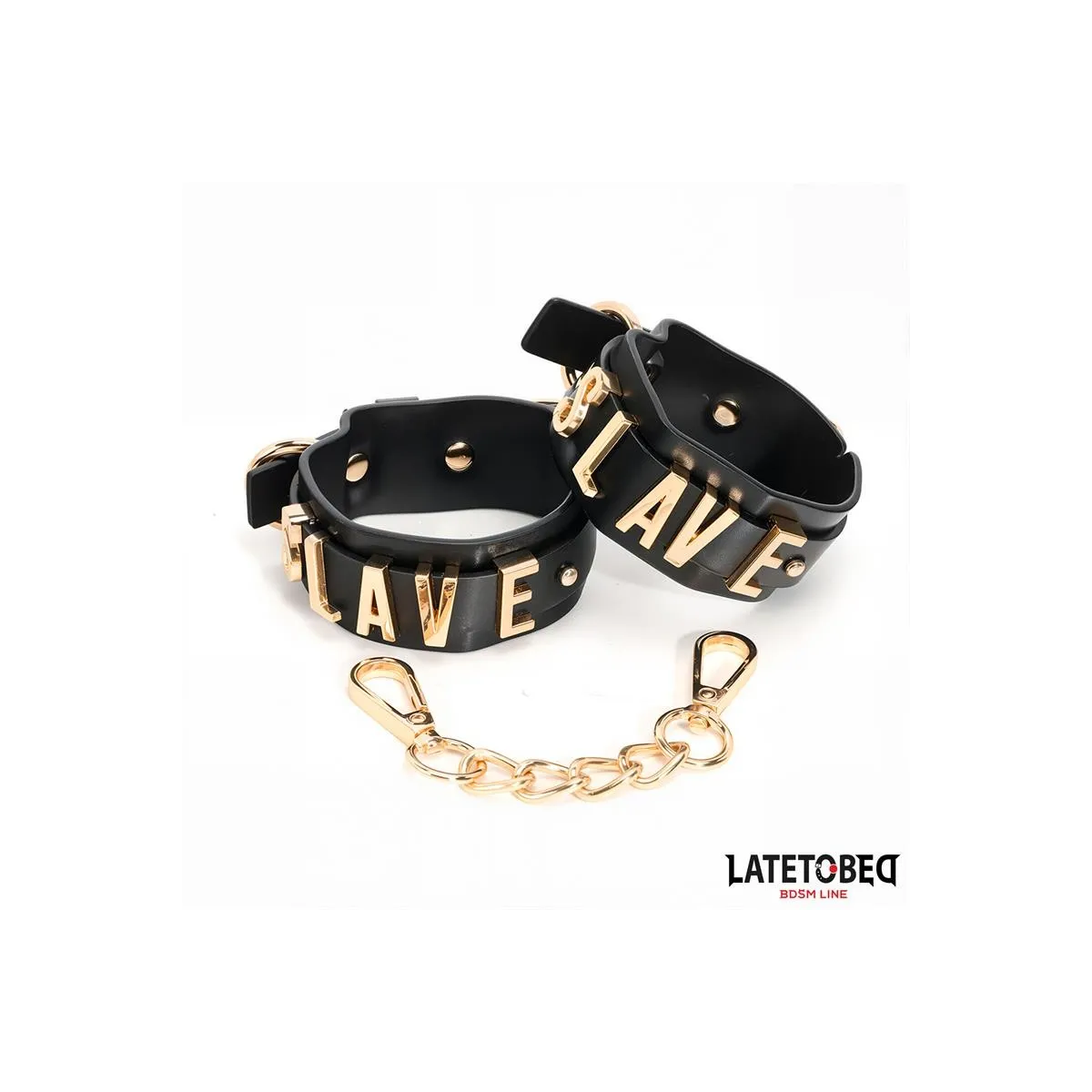 Slave-Handschellen mit Goldener Kette von Latetobed BDSM Line | Fesselliebe.de