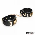 Slave-Handschellen mit Goldener Kette von Latetobed BDSM Line
