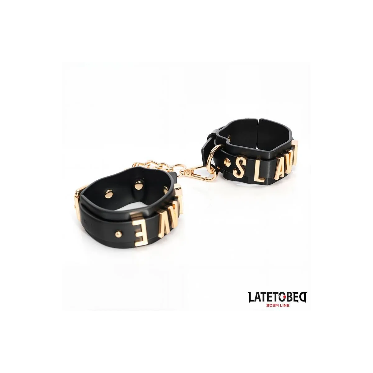 Slave-Handschellen mit Goldener Kette von Latetobed BDSM Line | Fesselliebe.de