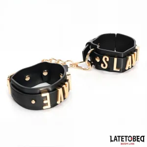 Slave-Handschellen mit Goldener Kette von Latetobed BDSM Line