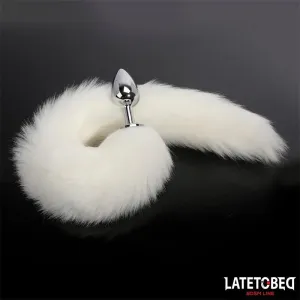 Analplug mit Schwanz Weiss 40 cm von Latetobed BDSM Line
