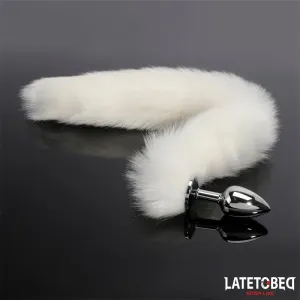 Analplug mit Schwanz Weiss 40 cm von Latetobed BDSM Line