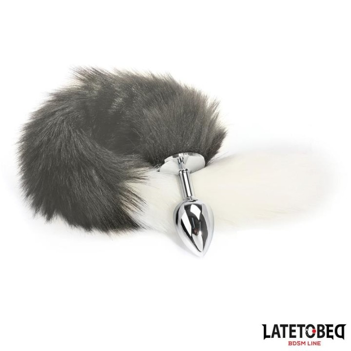 Analplug mit Schwanz Grau und Weiss 40 cm von Latetobed BDSM Line | Fesselliebe.de