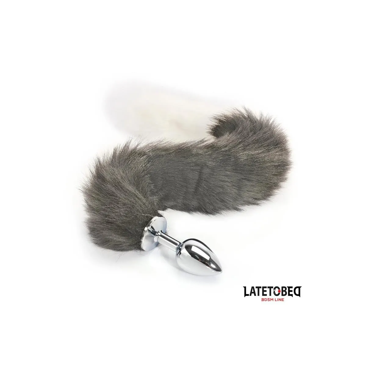 Analplug mit Schwanz Grau und Weiss 40 cm von Latetobed BDSM Line | Fesselliebe.de