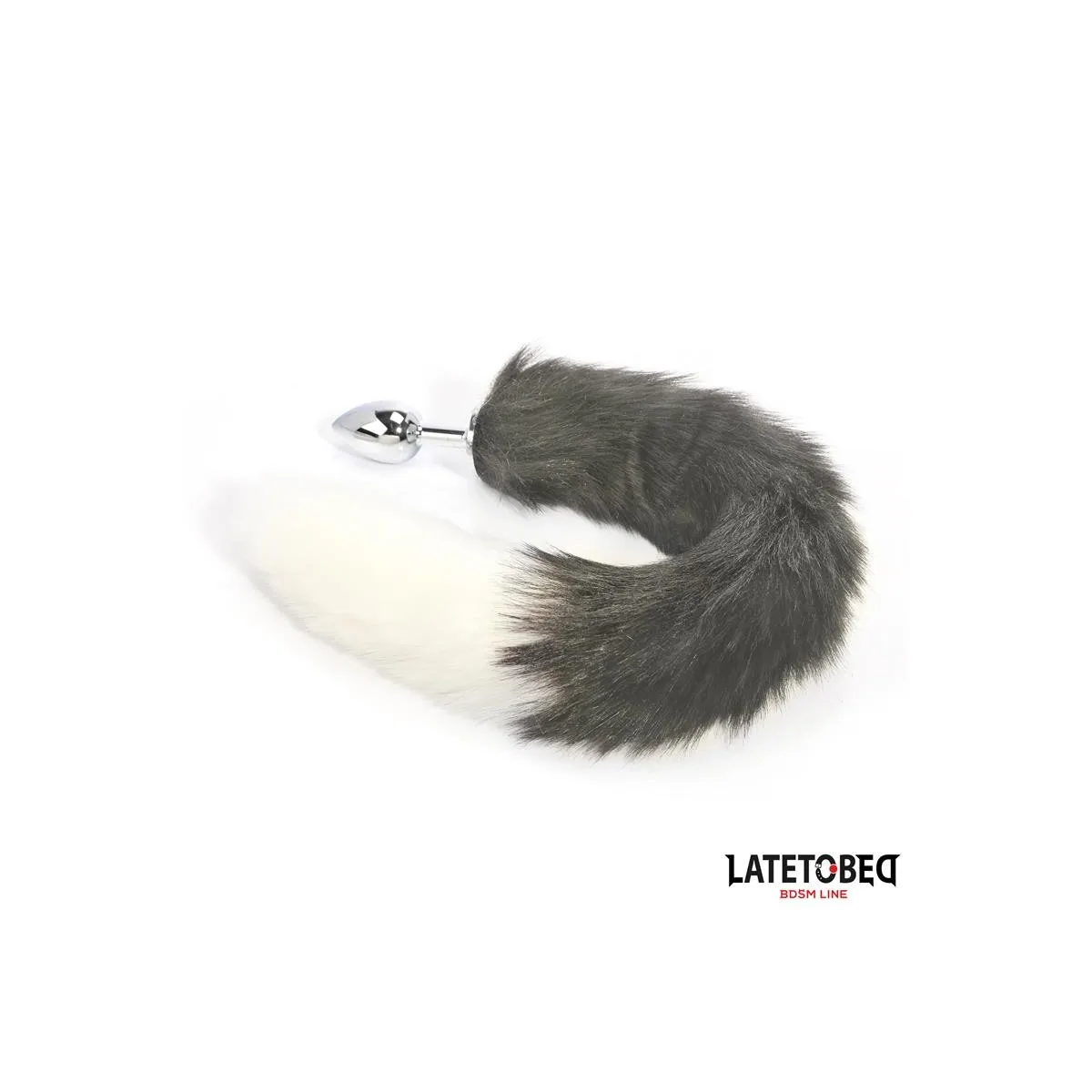 Analplug mit Schwanz Grau und Weiss 40 cm von Latetobed BDSM Line | Fesselliebe.de