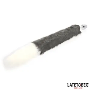 Analplug mit Schwanz Grau und Weiss 40 cm von Latetobed BDSM Line