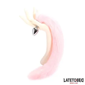 Analplug mit Fuchsschwanz, Rosa, 40 cm von Latetobed BDSM Line