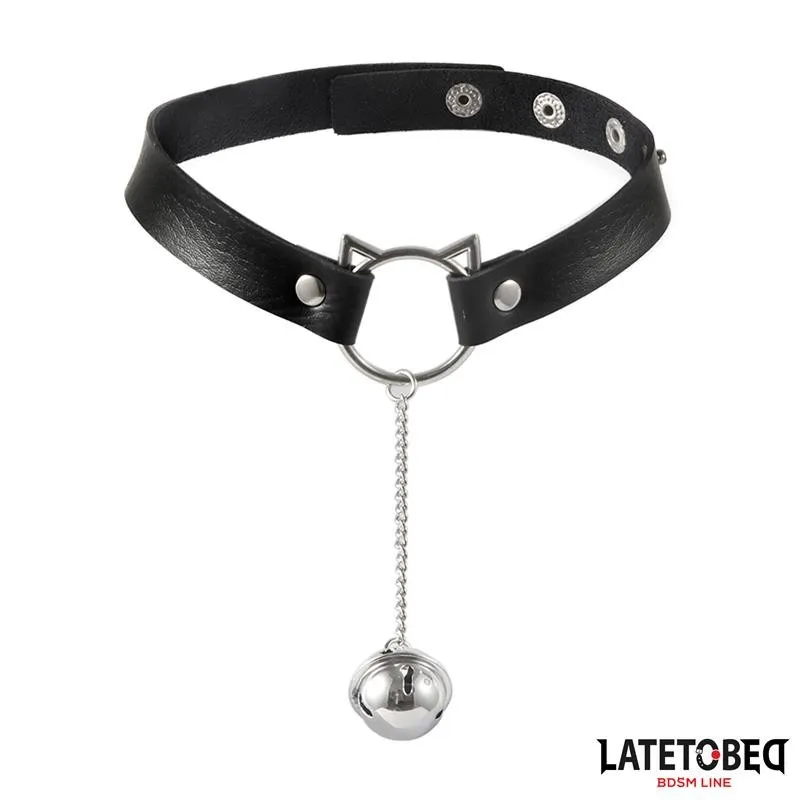 Halsband mit Katzenohren-Ohrringen und Glöckchen von Latetobed BDSM Line | Fesselliebe.de