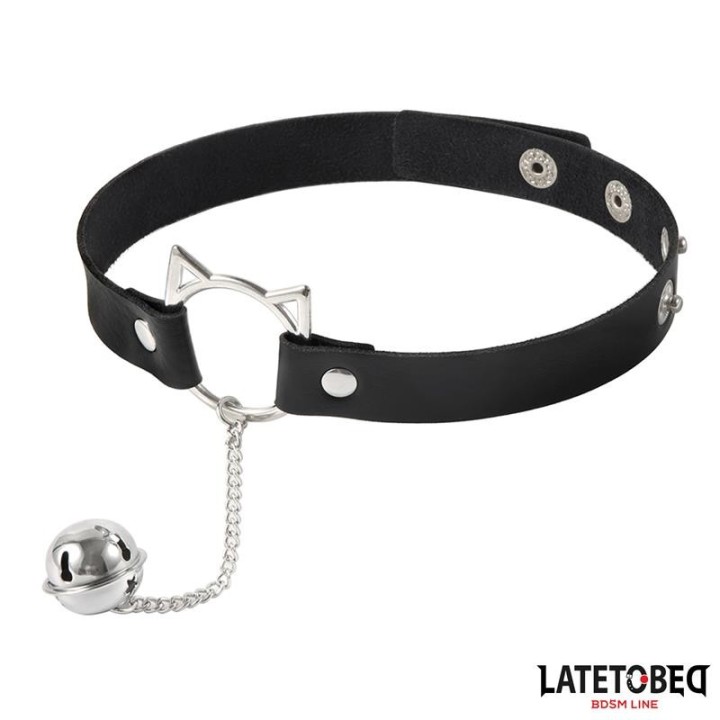 Halsband mit Katzenohren-Ohrringen und Glöckchen von Latetobed BDSM Line | Fesselliebe.de