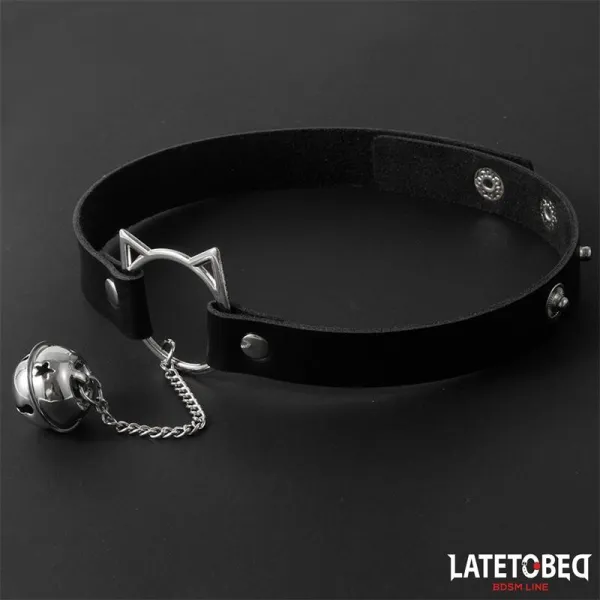 Halsband mit Katzenohren-Ohrringen und Glöckchen von Latetobed BDSM Line | Fesselliebe.de