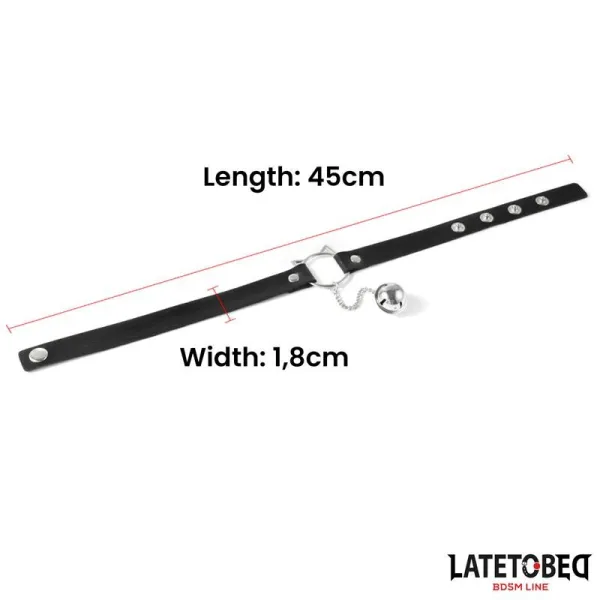 Halsband mit Katzenohren-Ohrringen und Glöckchen von Latetobed BDSM Line | Fesselliebe.de