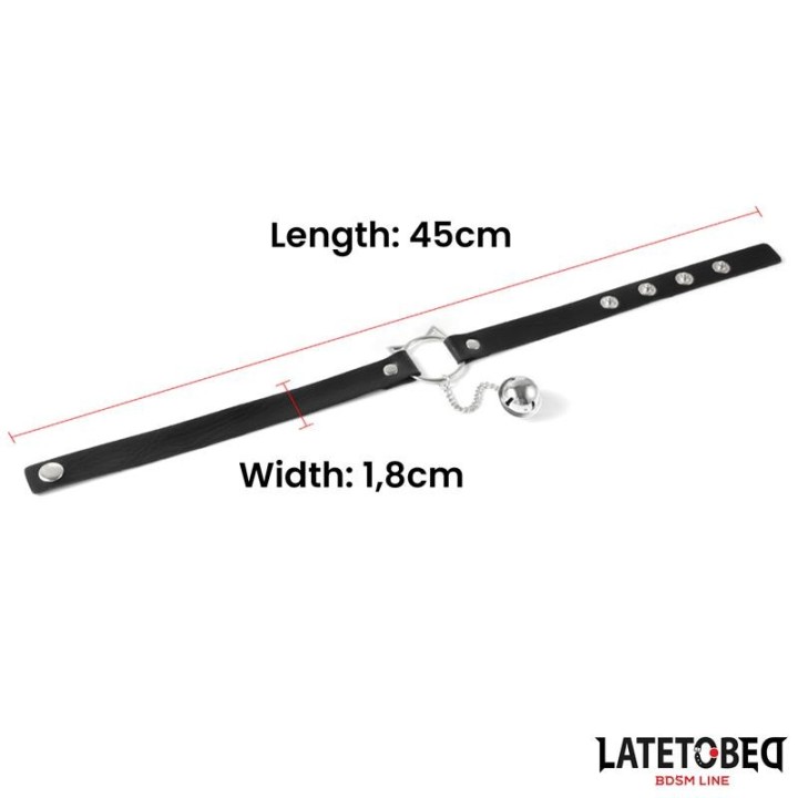 Halsband mit Katzenohren-Ohrringen und Glöckchen von Latetobed BDSM Line | Fesselliebe.de