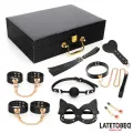 8-Teiliges Leder-Bondage-Set mit Aufbewahrungskoffer von Latetobed BDSM Line