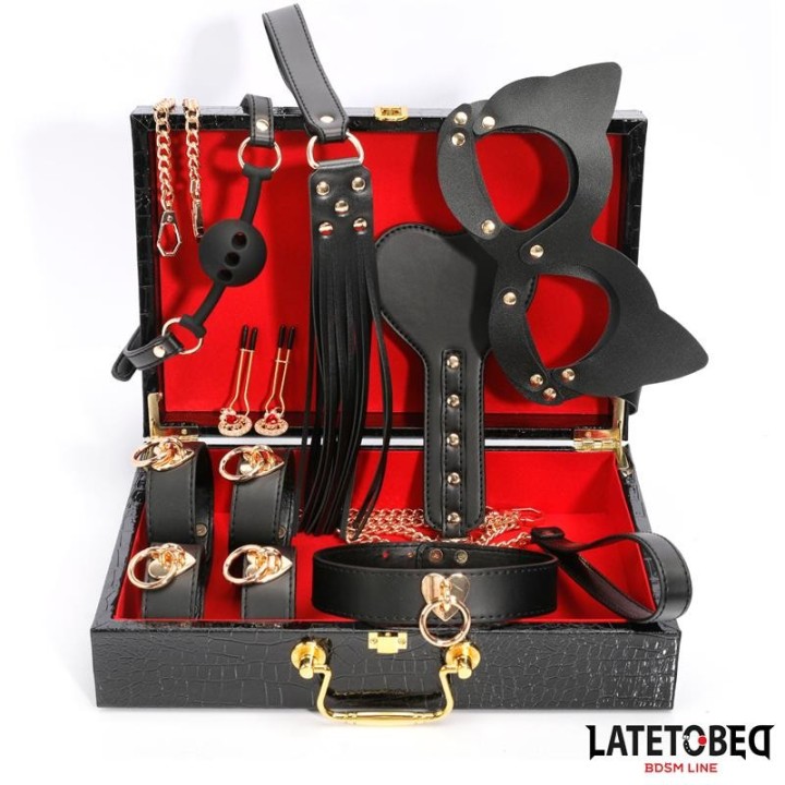 8-Teiliges Leder-Bondage-Set mit Aufbewahrungskoffer von Latetobed BDSM Line | Fesselliebe.de