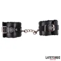 Fell-Handfessel Schwarz von Latetobed BDSM Line