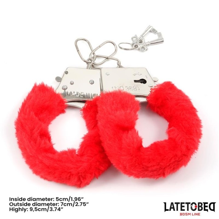 Fell-Metallfessel Rot von Latetobed BDSM Line | Fesselliebe.de
