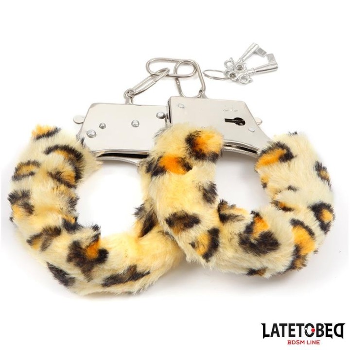 Fell-Metallfessel mit Leopardenmuster von Latetobed BDSM Line | Fesselliebe.de