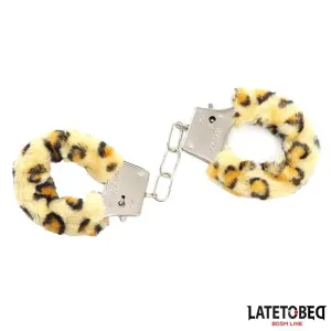 Fell-Metallfessel mit Leopardenmuster von Latetobed BDSM Line