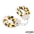 Fell-Metallfessel mit Leopardenmuster von Latetobed BDSM Line