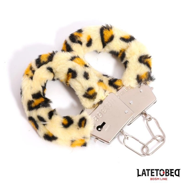 Fell-Metallfessel mit Leopardenmuster von Latetobed BDSM Line | Fesselliebe.de