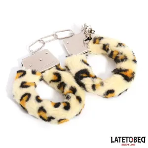 Fell-Metallfessel mit Leopardenmuster von Latetobed BDSM Line