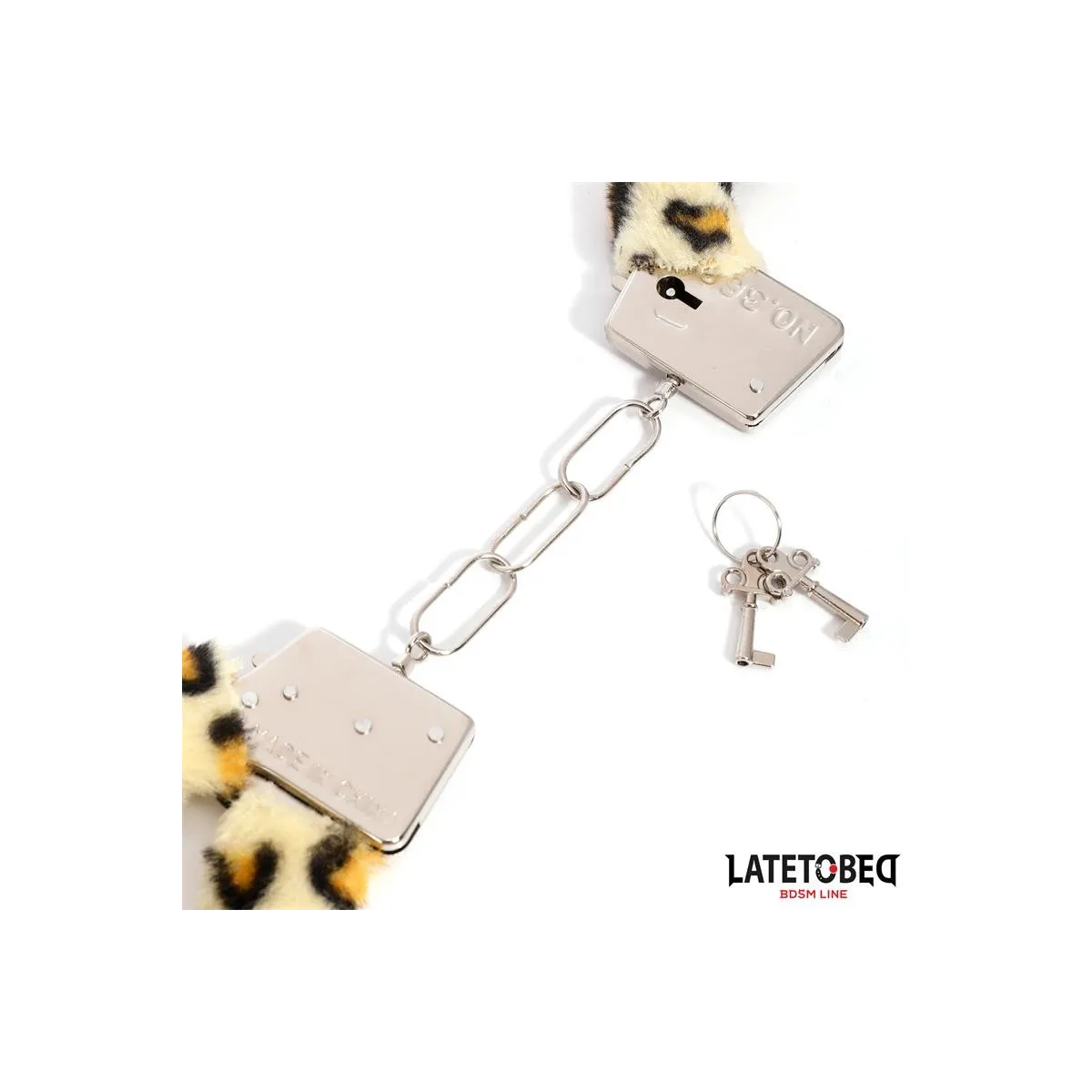 Fell-Metallfessel mit Leopardenmuster von Latetobed BDSM Line | Fesselliebe.de