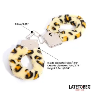 Fell-Metallfessel mit Leopardenmuster von Latetobed BDSM Line