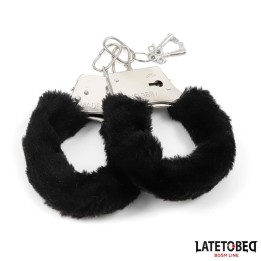 Fellbesetzte Metallfessel Schwarz von Latetobed BDSM Line | Fesselliebe.de