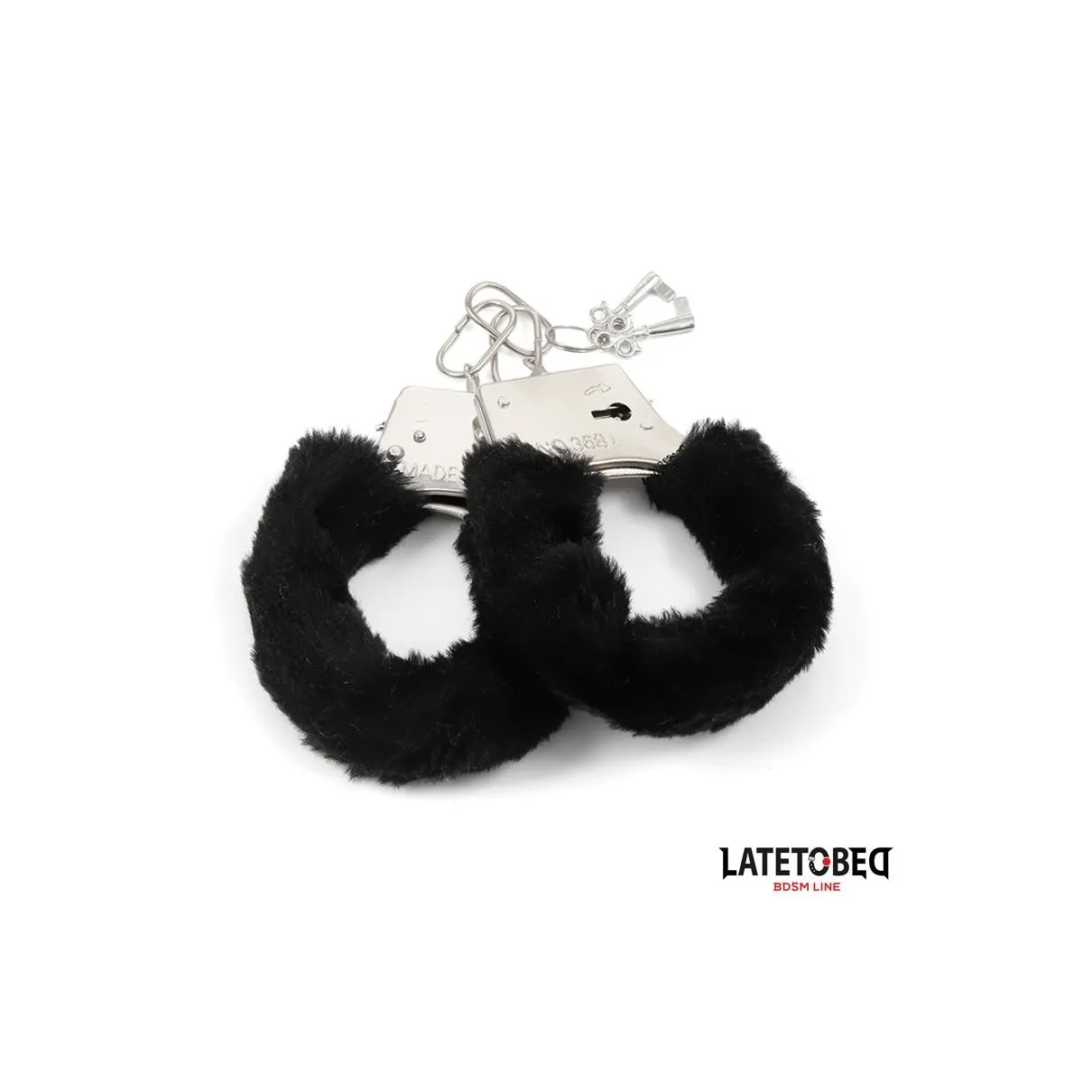 Fellbesetzte Metallfessel Schwarz von Latetobed BDSM Line | Fesselliebe.de